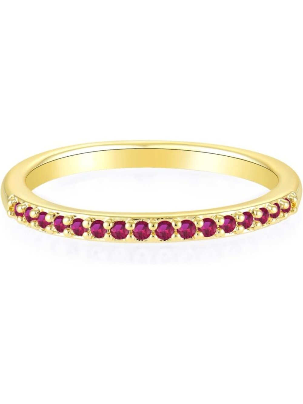 Stackable Birthstone Eternity Rings for Women, 14k Gold & Rhinestones, Size 6-8